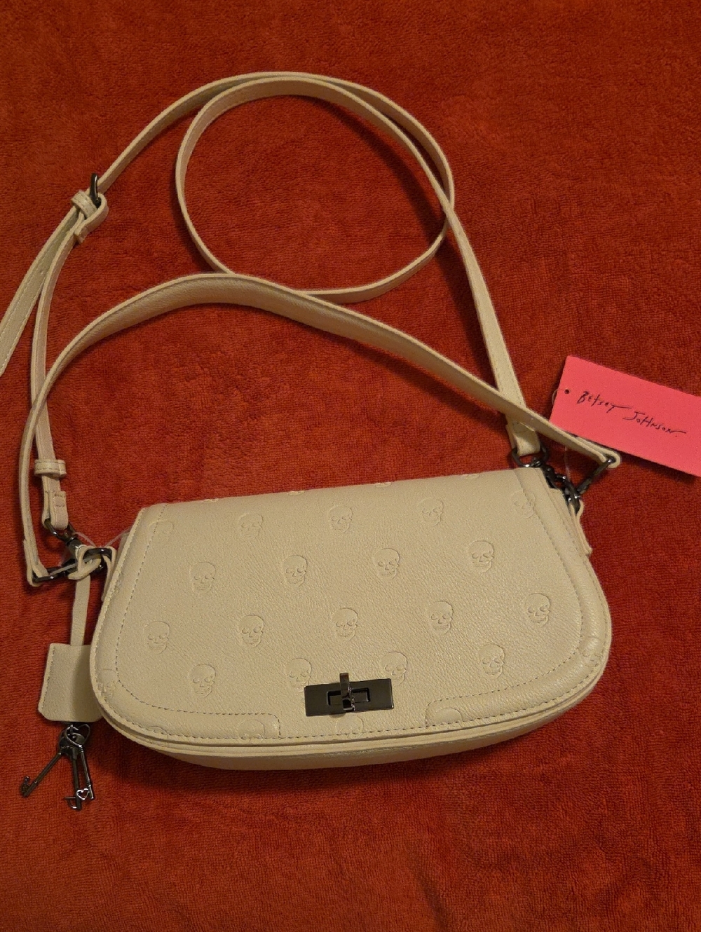 Betsey Johnson Embossed Skull Crossbody Bag